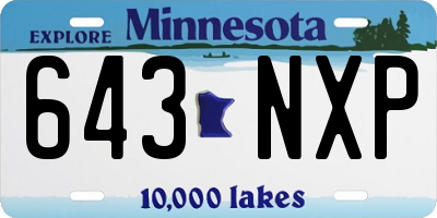 MN license plate 643NXP