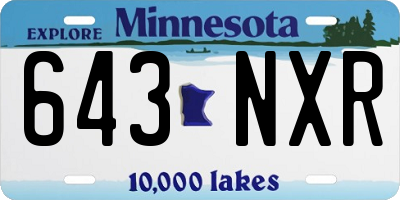 MN license plate 643NXR