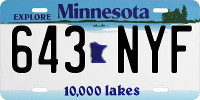 MN license plate 643NYF