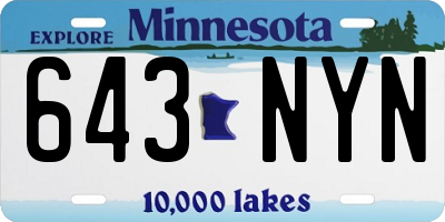 MN license plate 643NYN