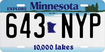 MN license plate 643NYP