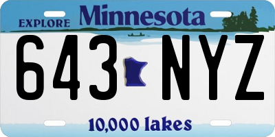 MN license plate 643NYZ