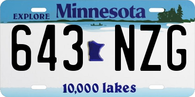 MN license plate 643NZG