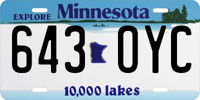 MN license plate 643OYC