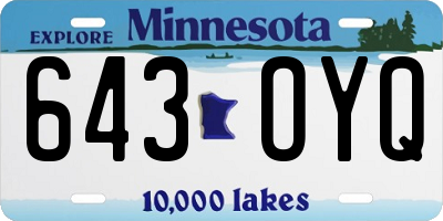 MN license plate 643OYQ