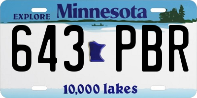 MN license plate 643PBR