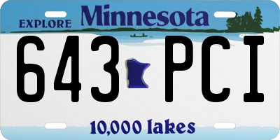 MN license plate 643PCI