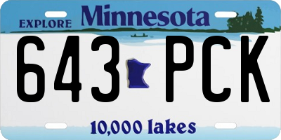 MN license plate 643PCK