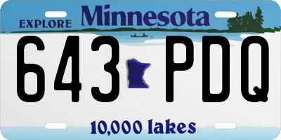 MN license plate 643PDQ