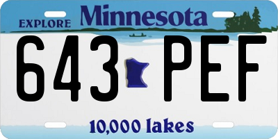 MN license plate 643PEF