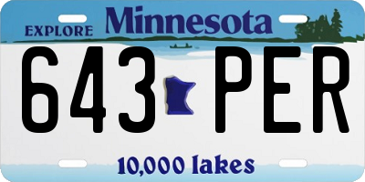 MN license plate 643PER