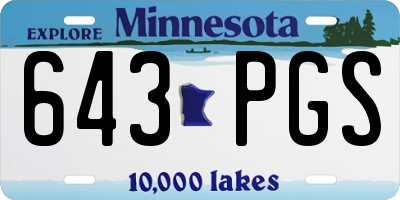 MN license plate 643PGS