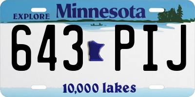 MN license plate 643PIJ