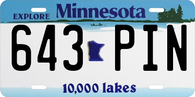 MN license plate 643PIN