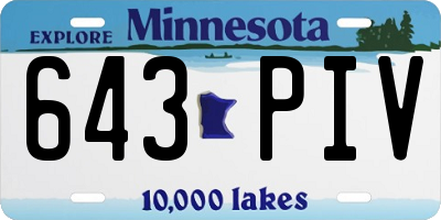 MN license plate 643PIV