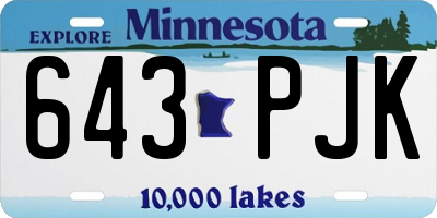 MN license plate 643PJK