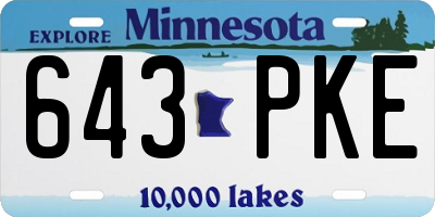 MN license plate 643PKE