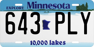 MN license plate 643PLY