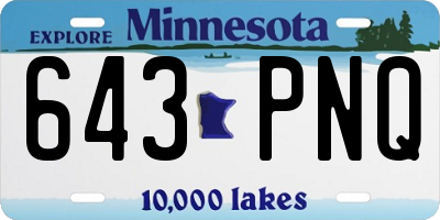 MN license plate 643PNQ