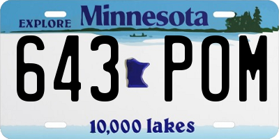 MN license plate 643POM