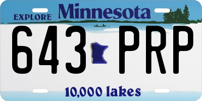 MN license plate 643PRP