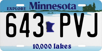 MN license plate 643PVJ