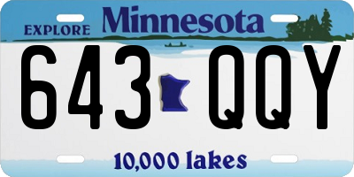 MN license plate 643QQY