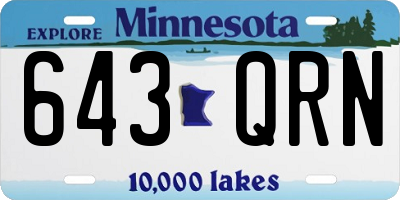 MN license plate 643QRN