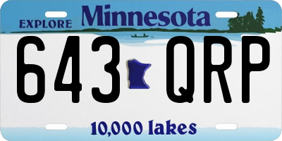 MN license plate 643QRP