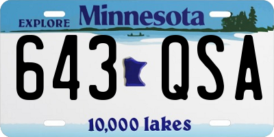 MN license plate 643QSA