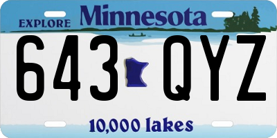 MN license plate 643QYZ