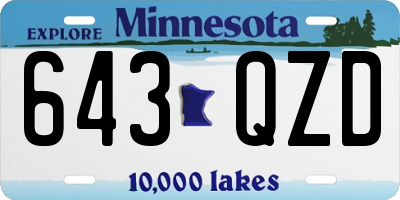 MN license plate 643QZD