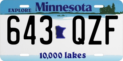 MN license plate 643QZF