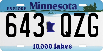 MN license plate 643QZG