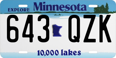 MN license plate 643QZK