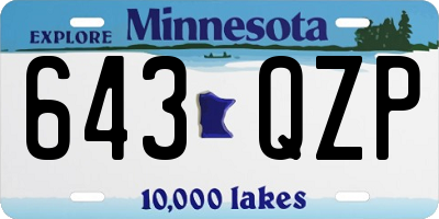 MN license plate 643QZP