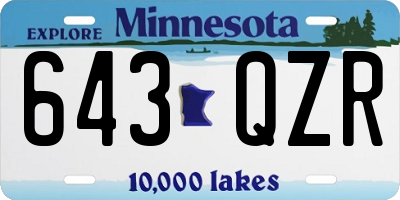 MN license plate 643QZR