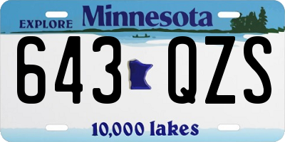 MN license plate 643QZS