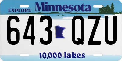 MN license plate 643QZU