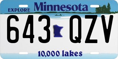 MN license plate 643QZV
