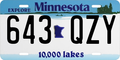 MN license plate 643QZY