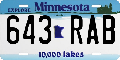 MN license plate 643RAB