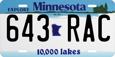MN license plate 643RAC