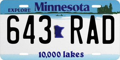 MN license plate 643RAD