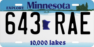 MN license plate 643RAE