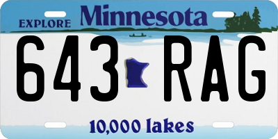 MN license plate 643RAG