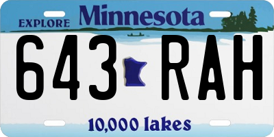 MN license plate 643RAH