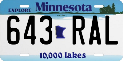 MN license plate 643RAL