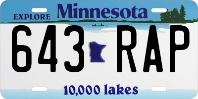 MN license plate 643RAP