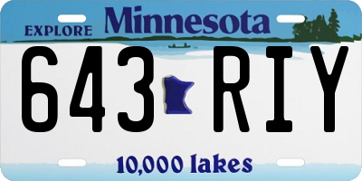 MN license plate 643RIY